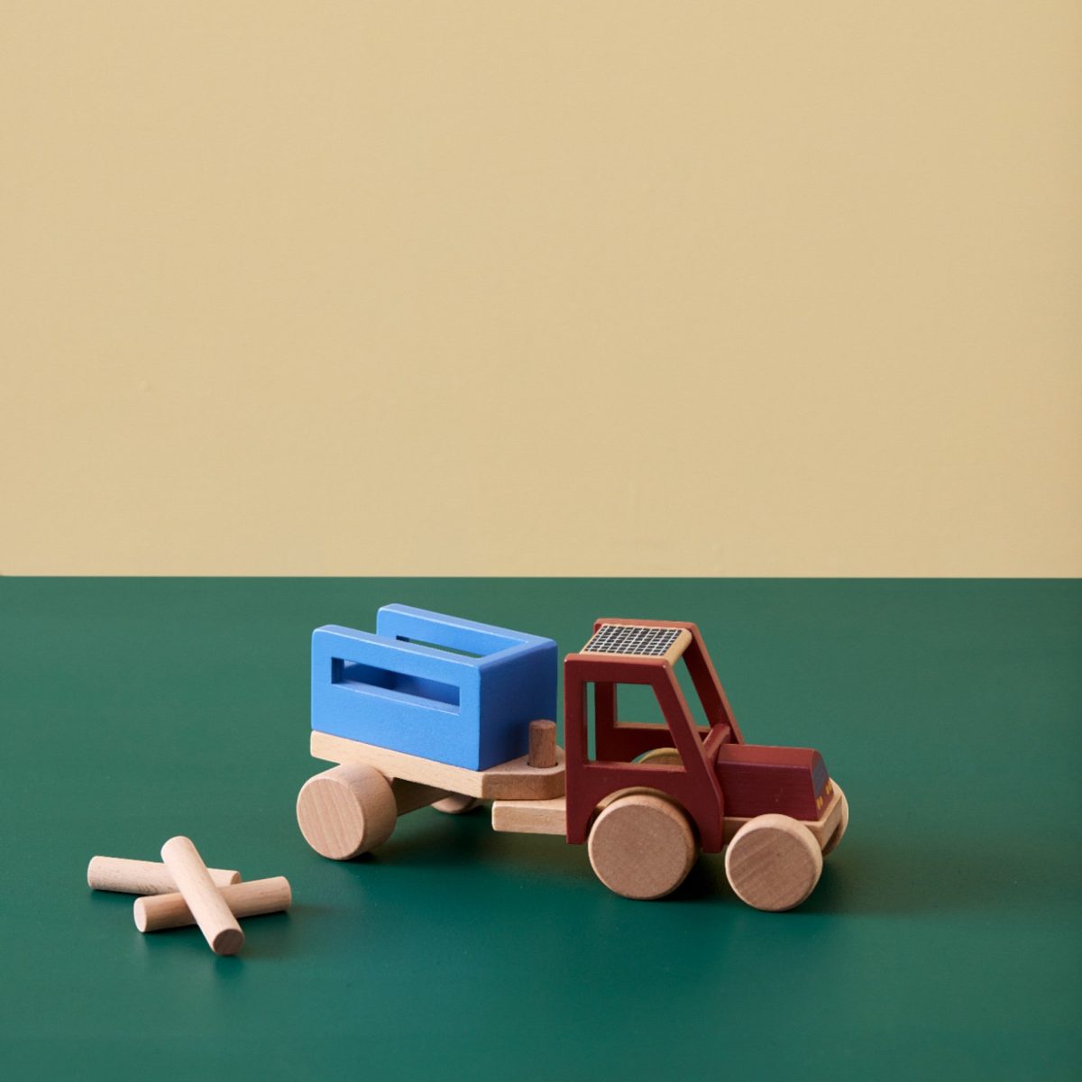 KIDS CONCEPT. Ξύλινo τρακτέρ με αποσπώμενο τρέιλερ AIDEN - Image 5